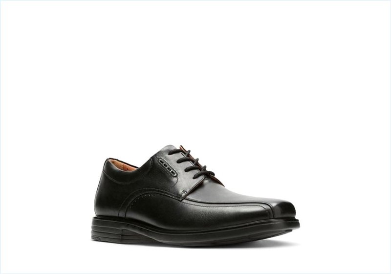  Un Kenneth Way / Black Leather Mens Shoes