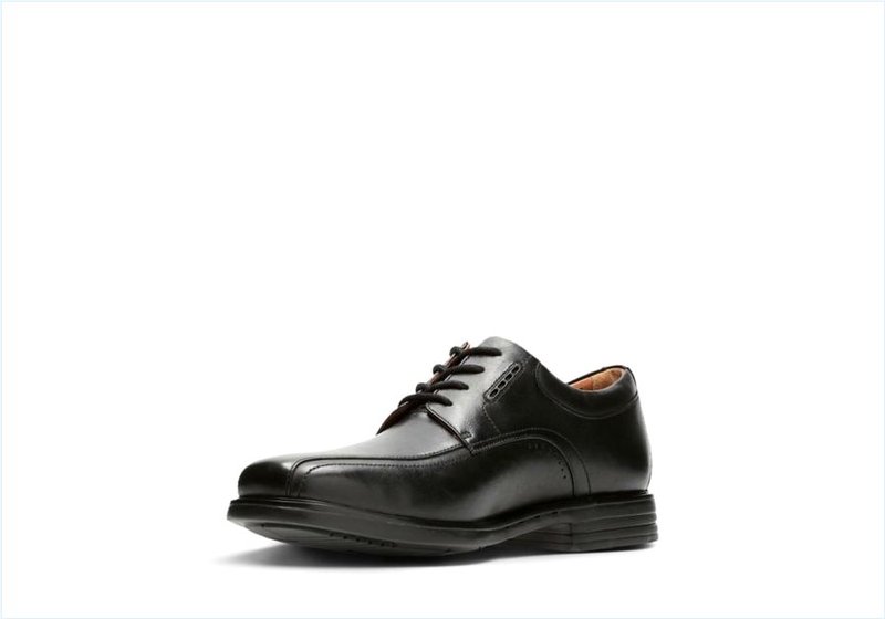  Un Kenneth Way / Black Leather Mens Shoes