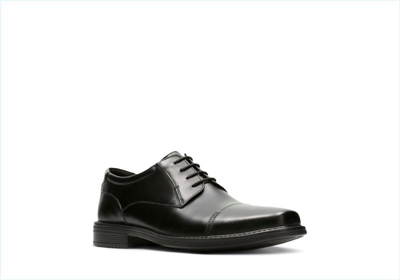  Wenham Cap / Black Leather Mens Shoes