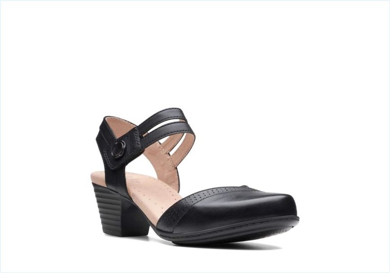  Valarie Rally / Black Leather Womens Sandals