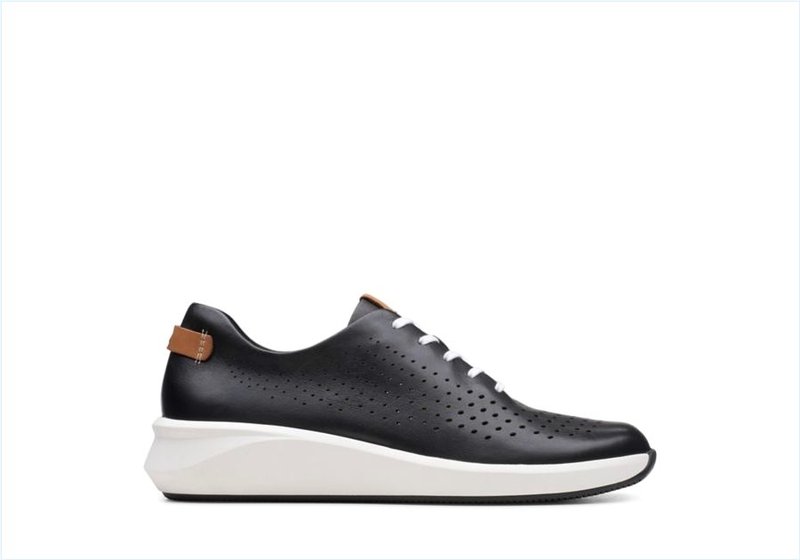  Un Rio Tie / Black Leather Womens Sport Shoes