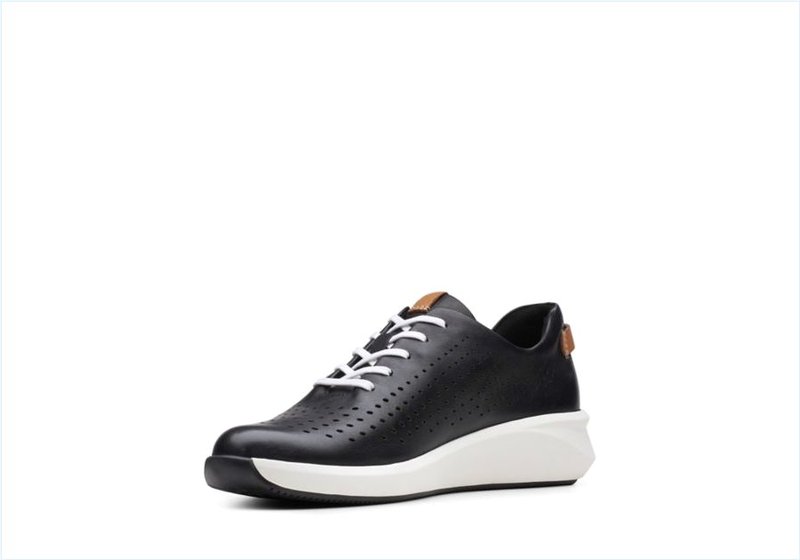  Un Rio Tie / Black Leather Womens Sport Shoes