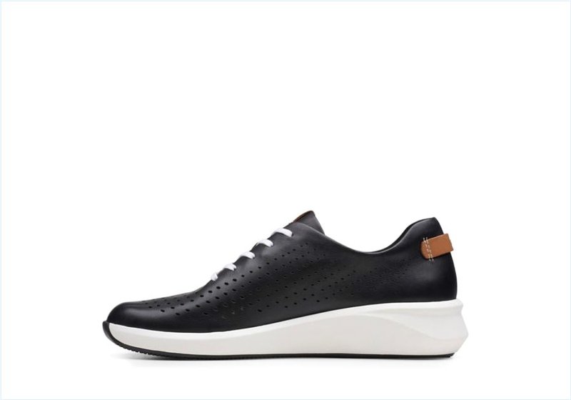  Un Rio Tie / Black Leather Womens Sport Shoes