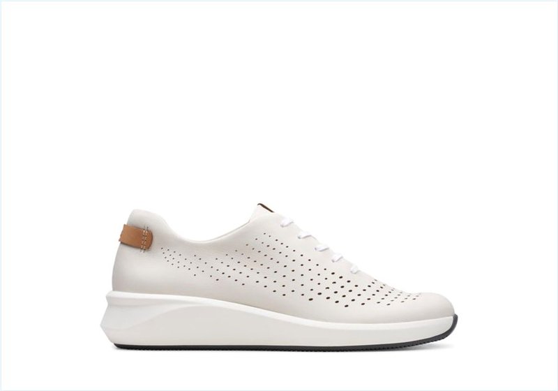  Un Rio Tie / White Leather Womens Sport Shoes