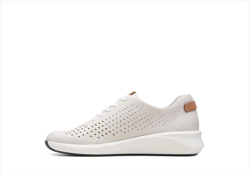  Un Rio Tie / White Leather Womens Sport Shoes