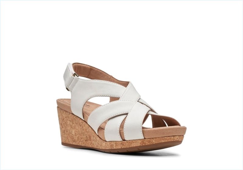  Un Capri Step / White Leather Womens Sandals