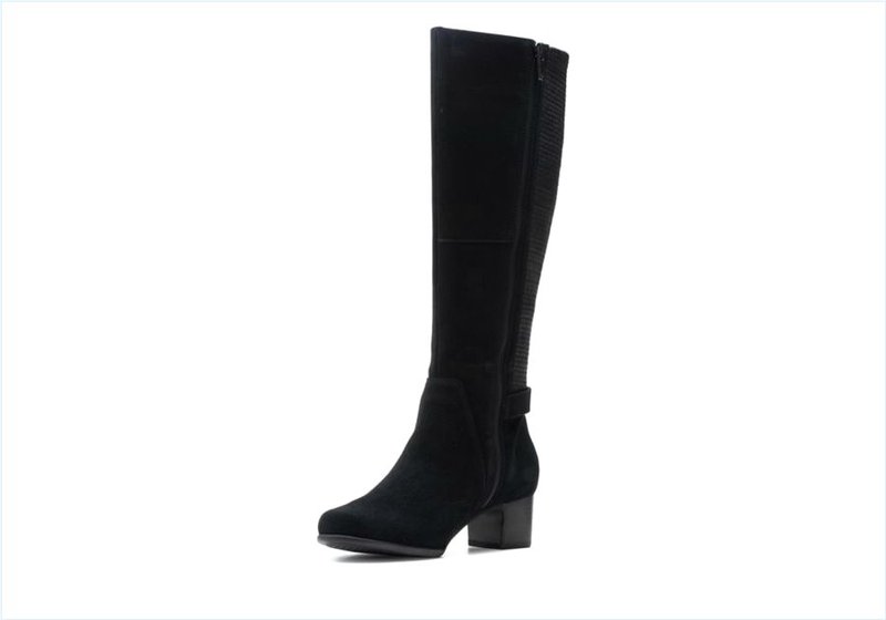  Un Damson Hi / Black Suede Womens Boots