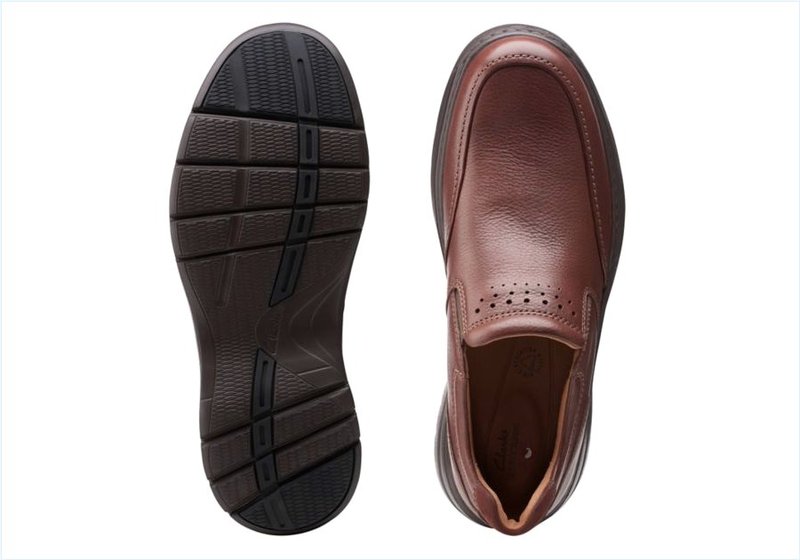  Un Brawley Step / Mahogany Leather Mens Shoes