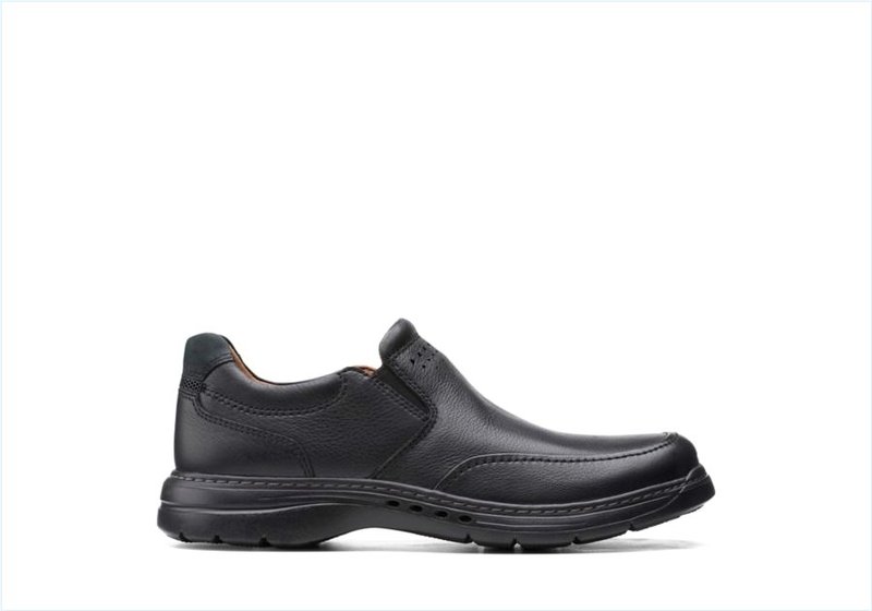  Un Brawley Step / Black Leather Mens Shoes