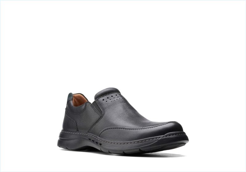  Un Brawley Step / Black Leather Mens Shoes