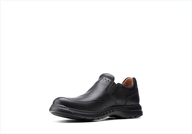  Un Brawley Step / Black Leather Mens Shoes