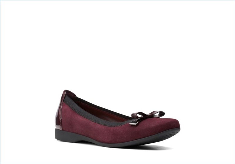  Un Darcey Bow / Burgundy Suede Womens Shoes