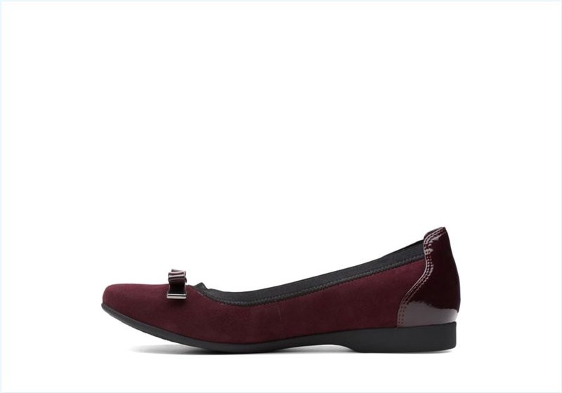  Un Darcey Bow / Burgundy Suede Womens Shoes