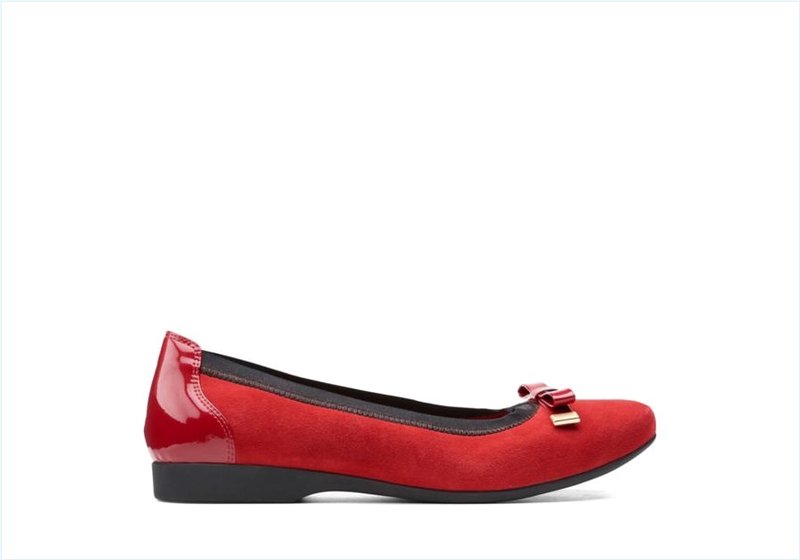  Un Darcey Bow / Red Suede Womens Shoes