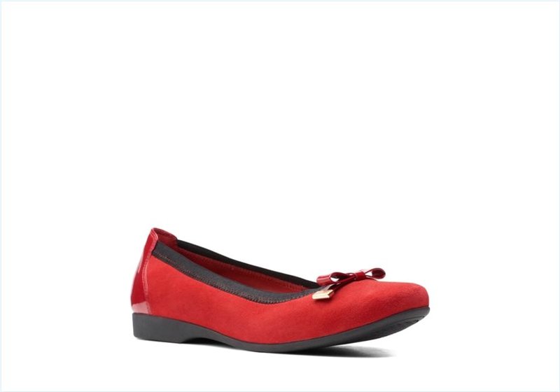  Un Darcey Bow / Red Suede Womens Shoes