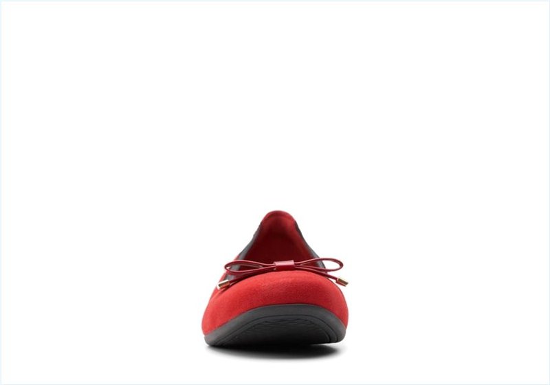  Un Darcey Bow / Red Suede Womens Shoes