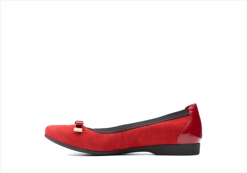  Un Darcey Bow / Red Suede Womens Shoes