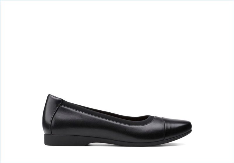  Un Darcey Cap 2 / Black Leather Womens Shoes