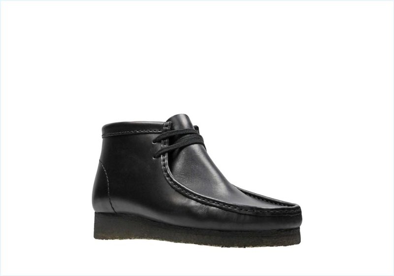  Wallabee Boot / Black Leather Mens Originals Icon Boots