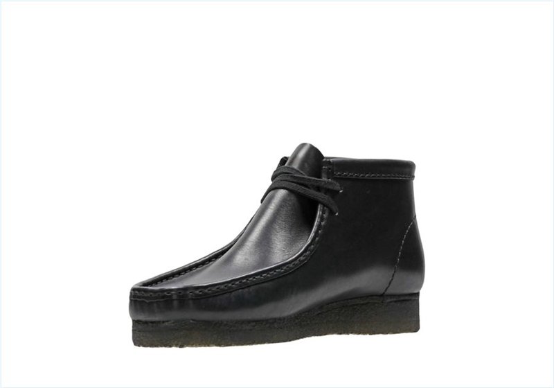  Wallabee Boot / Black Leather Mens Originals Icon Boots