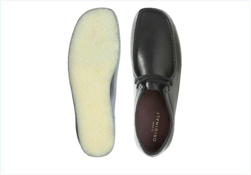  Wallabee / Black Leather Mens Originals Icon Shoes