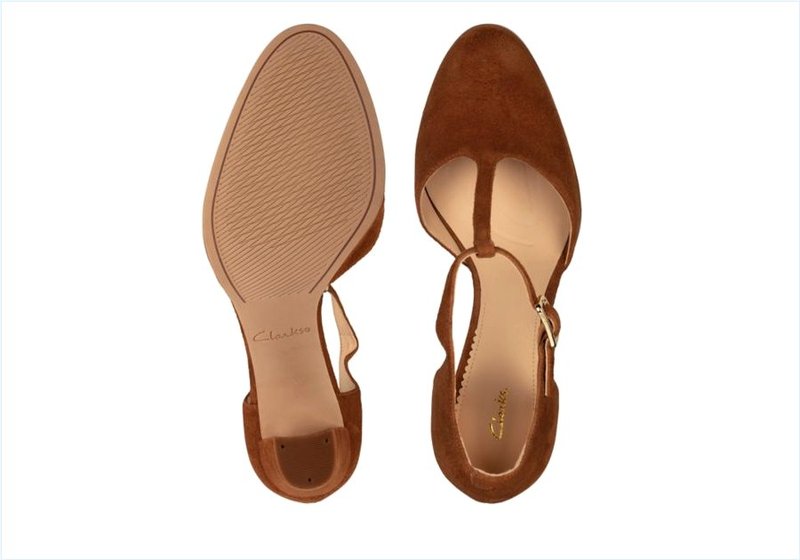  Kaylin 85 T Bar / Tan Suede Womens Shoes