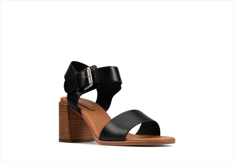  Landra 70 Strap / Black Leather Womens Sandals