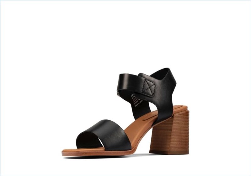  Landra 70 Strap / Black Leather Womens Sandals