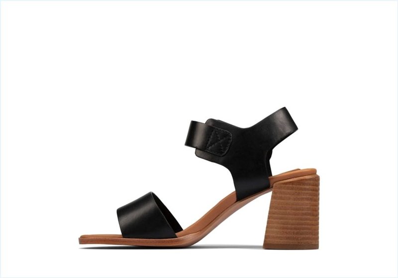  Landra 70 Strap / Black Leather Womens Sandals