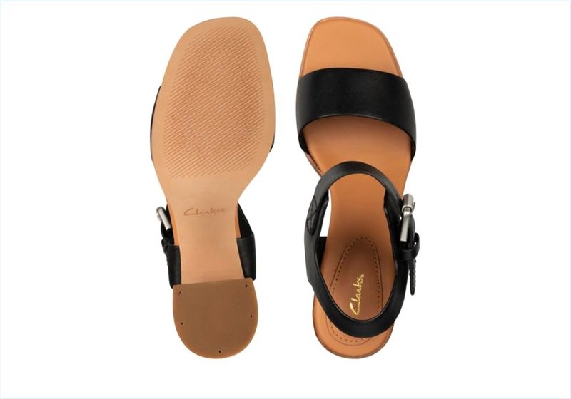  Landra 70 Strap / Black Leather Womens Sandals