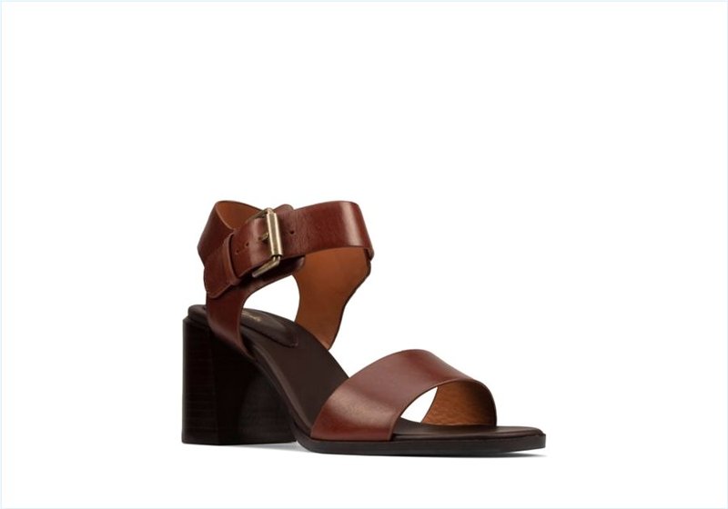  Landra 70 Strap / Dark Tan Leather Womens Sandals