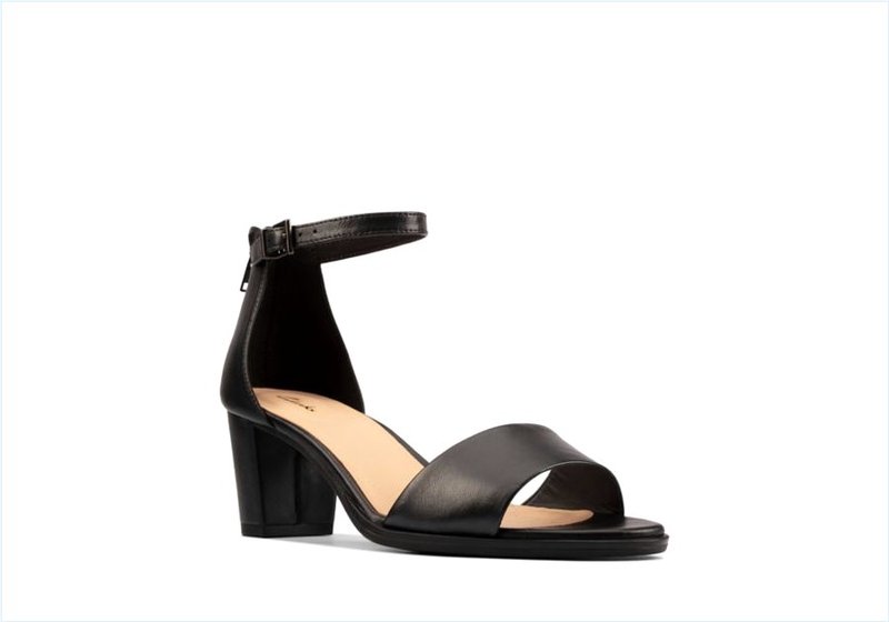  Kaylin 60 2 Part / Black Leather Womens Sandals