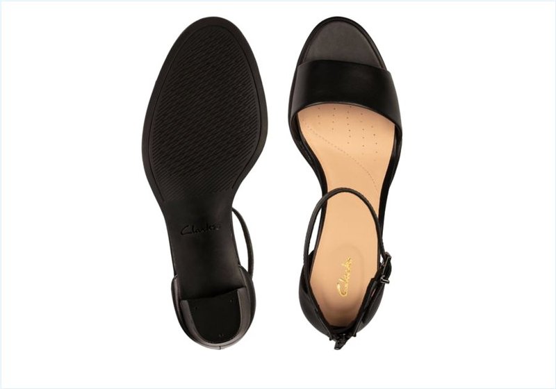  Kaylin 60 2 Part / Black Leather Womens Sandals