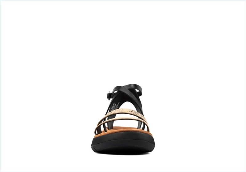  Jemsa Strap / Black Combi Leather Womens Sport Sandals