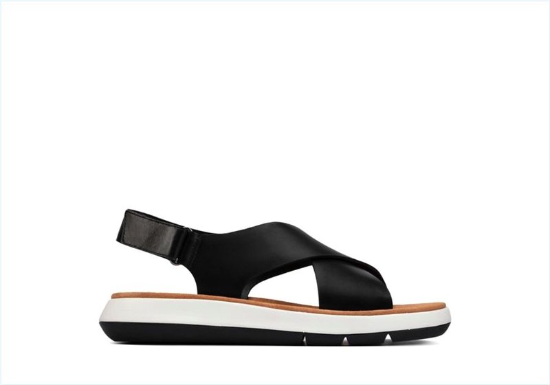  Jemsa Cross / Black Leather Womens Sport Sandals