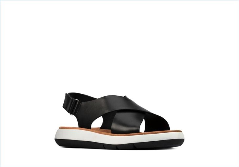  Jemsa Cross / Black Leather Womens Sport Sandals