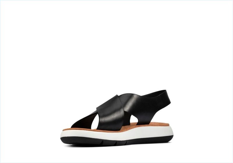  Jemsa Cross / Black Leather Womens Sport Sandals