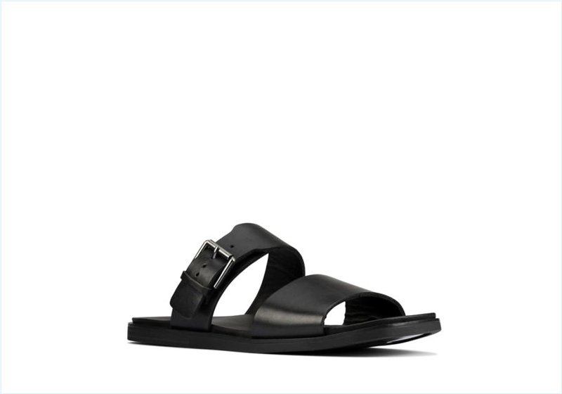  Ofra Slide / Black Leather Womens Sandals