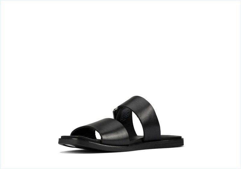  Ofra Slide / Black Leather Womens Sandals