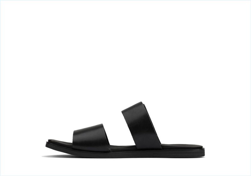  Ofra Slide / Black Leather Womens Sandals