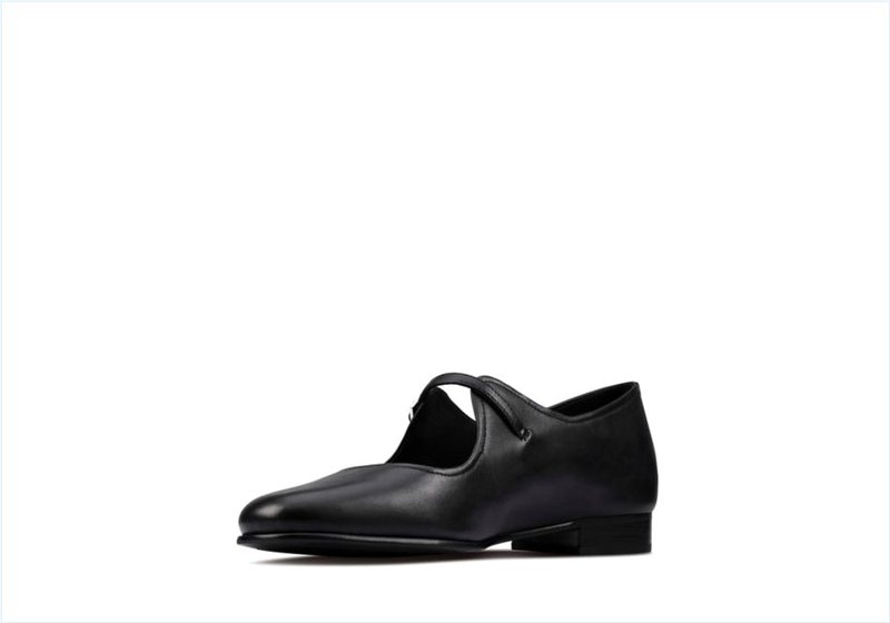  Pure Flat / Black Leather Womens Shoes