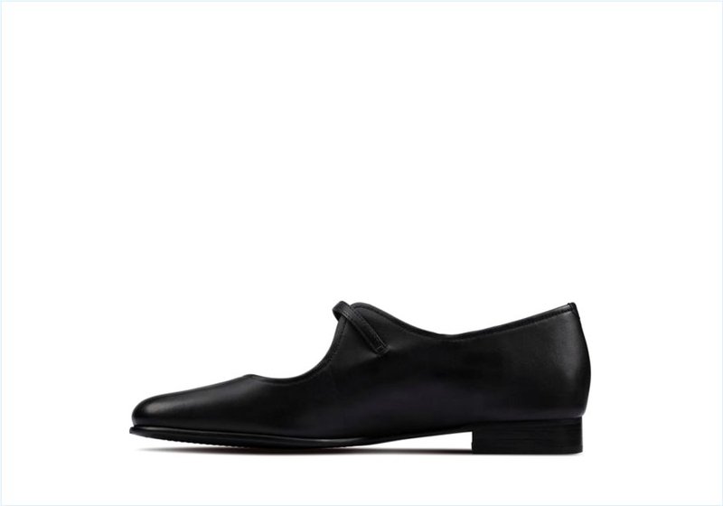  Pure Flat / Black Leather Womens Shoes