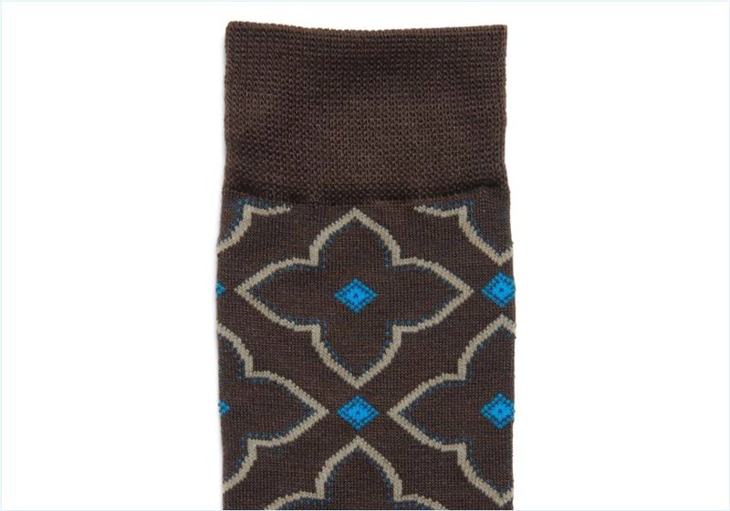  Medallion Crew / Brown Mens Accessories Socks