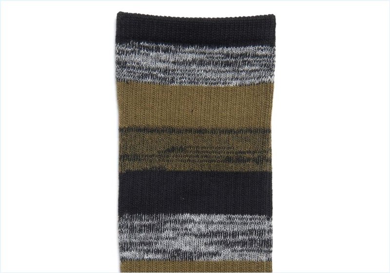  Marle Striped Crew / Olive Mens Accessories Socks