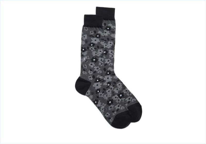  Floral Crew / Charcoal Mens Accessories Socks