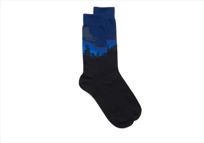  Forest Night Crew / Black Mens Accessories Socks