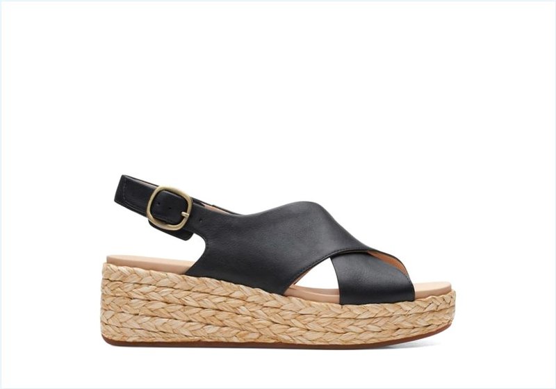  Kimmei Cross / Black Leather Womens Sandals