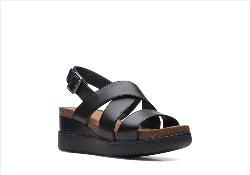  Lizby Cross / Black Leather Womens Sandals