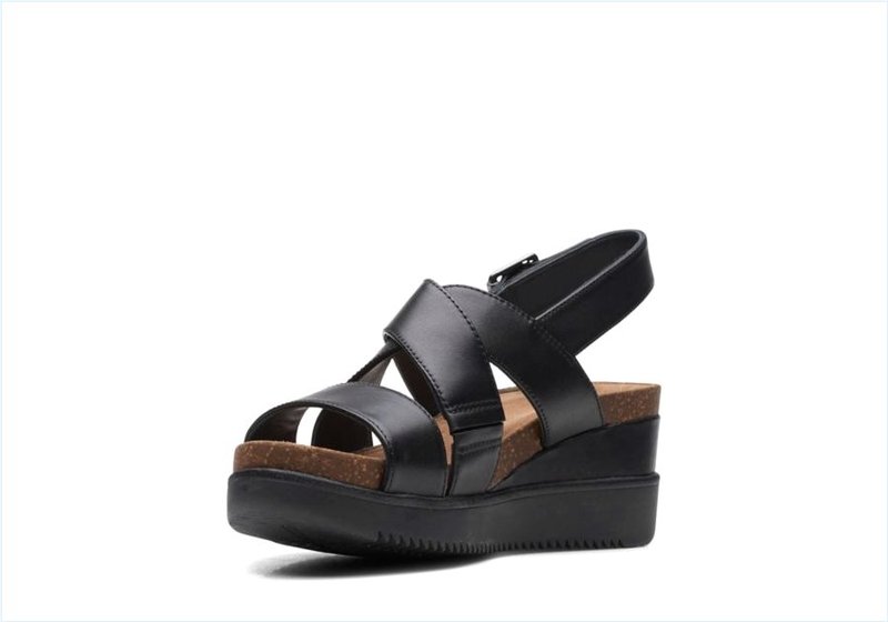  Lizby Cross / Black Leather Womens Sandals