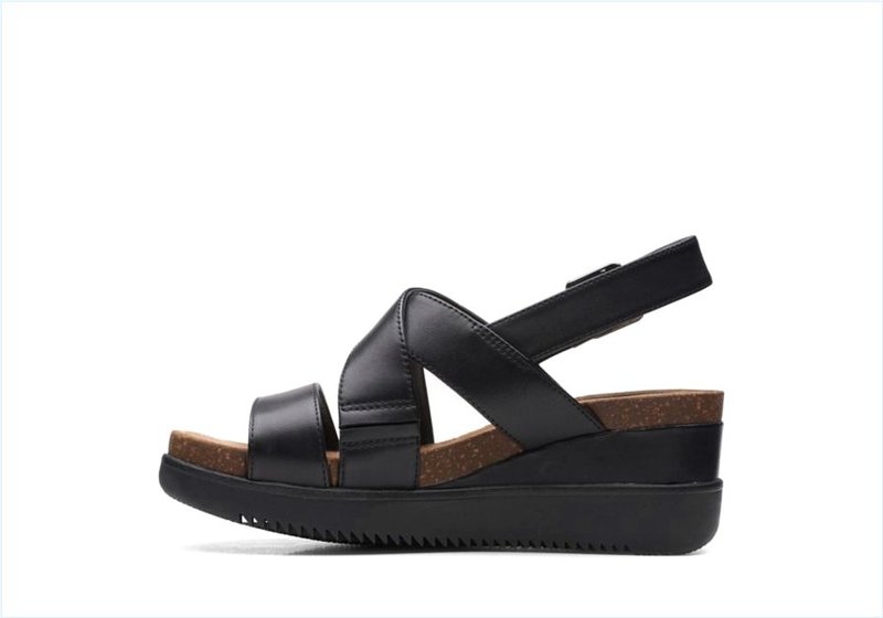  Lizby Cross / Black Leather Womens Sandals